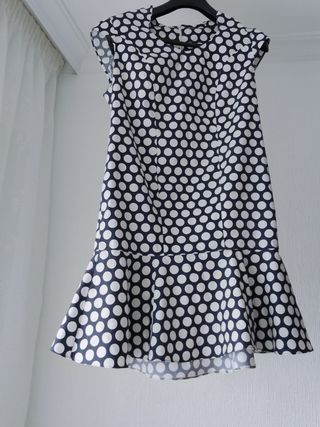 Vestido lunares azul y blanco