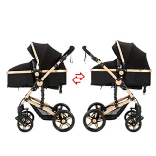 Cochecito Kikkaboo Kaia Negro/Dorado