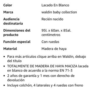 Cuna colecho blanca