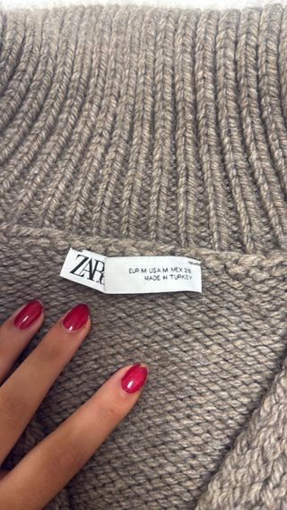 Top punto Zara Talla Única Marrón