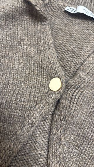 Top punto Zara Talla Única Marrón