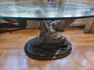 Mesa Centro Cristal y Escultura bailarina