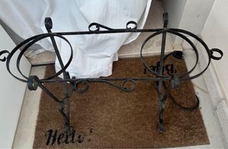 Fioriera in ferro battuto per 2 vasi