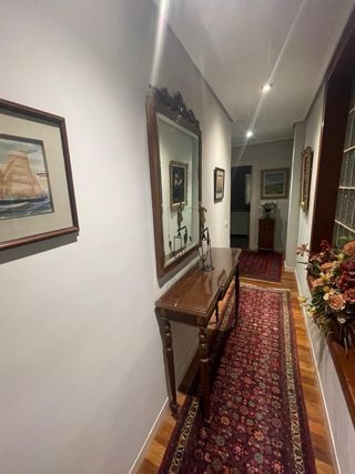 Consola y espejo madera y cristal