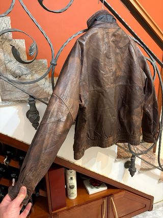 Giacca vera pelle vintage vecchia America vintage