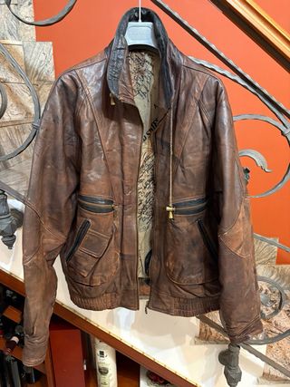 Giacca vera pelle vintage vecchia America vintage