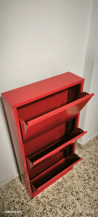 Zapatero metálico rojo Alto 104 Ancho 51 Fondo 15