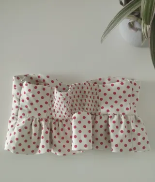 Top Zara lunares palabra de honor Talla S