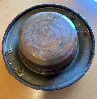 Antico braciere in ottone e rame