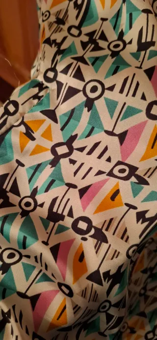 Chaqueta bomber vintage estampado geométrico