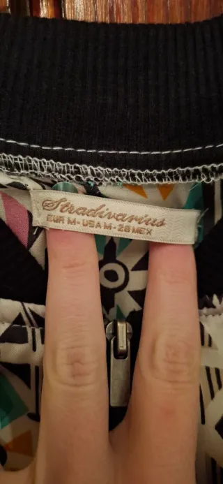 Chaqueta bomber vintage estampado geométrico