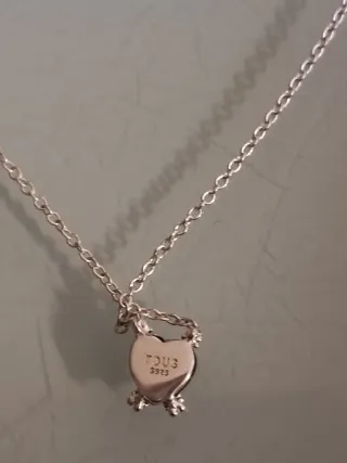 Preciosa Gargantilla Tous Plata Corazón Lila Osito