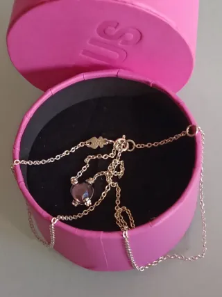 Preciosa Gargantilla Tous Plata Corazón Lila Osito