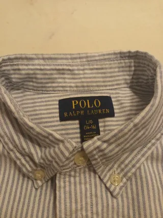 Camisa Polo Ralph Lauren Rayas Blu/Blanco