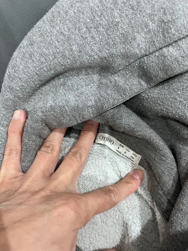 Sudadera Oysho Gris Oversized con Capucha talla s