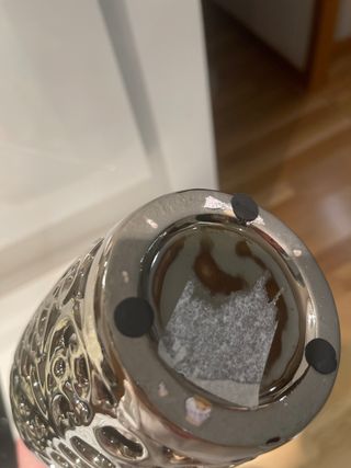 Jarrón Decorativo Plateado Metal de 41 cm de alto