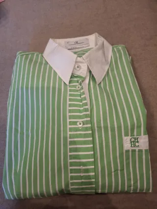 Camisa CH Rayas Verde y Blanca Talla XXL