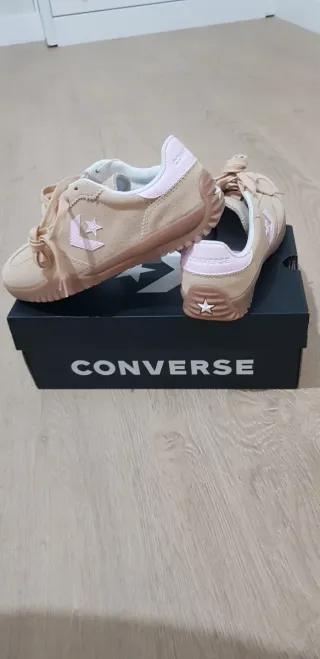 Zapatillas Converse Beige/Rosa Talla 37 Nuevas