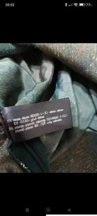 Vestido Zara verde floral con flecos
