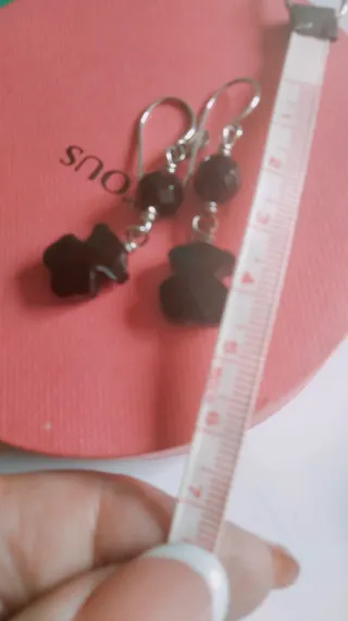 Pendientes Tous Onix Negros y Plata