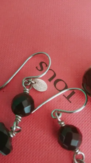 Pendientes Tous Onix Negros y Plata