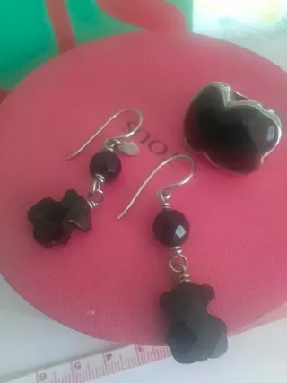 Pendientes Tous Onix Negros y Plata