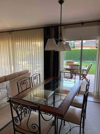 Mesa Comedor Hierro/Madera + 6 Sillas