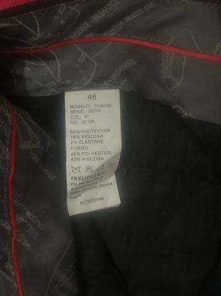 Traje juvenil Chacal Talla 46 Negro/Azul
