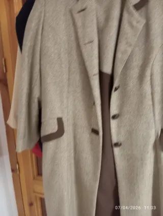Conjunto Vestido y Abrigo Beige/Marrón