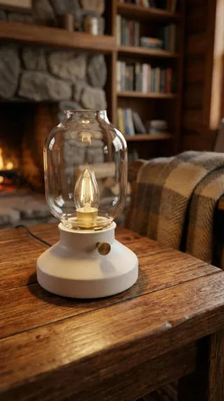 Lámpara de mesa estilo quinqué retro