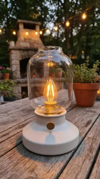 Lámpara de mesa estilo quinqué retro