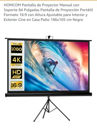 Pantalla Proyector HOMCOM Manual 84 con Soporte