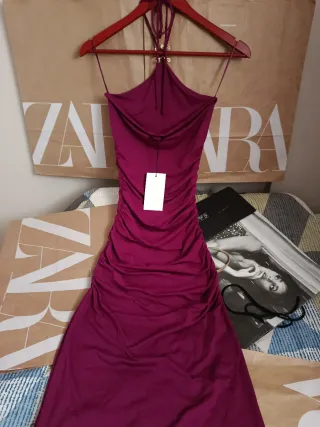 Vestido Zara Morado Talla Única