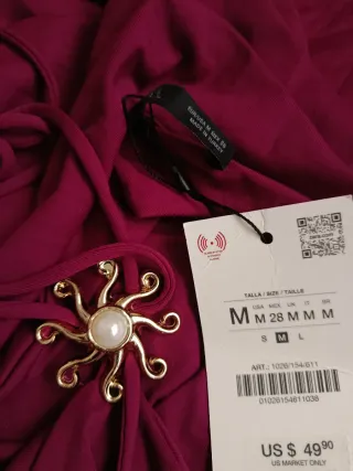 Vestido Zara Morado Talla Única