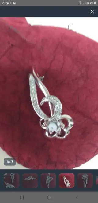 2 Broches Plateados Antiguos