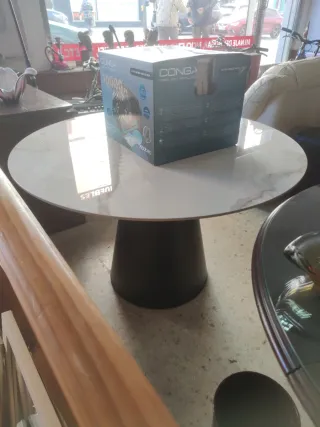 Mesa redonda porcelánico 120cm antiarañazos