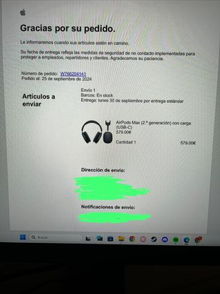 AirPods Max Space Gray sin uso