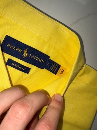 Camisa Ralph Lauren Lino Amarilla , con etiquetas