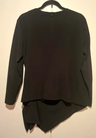 Zara Top Negro Asimétrico Crepé