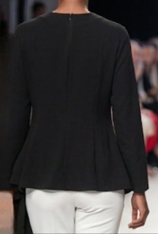 Zara Top Negro Asimétrico Crepé
