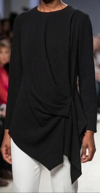 Zara Top Negro Asimétrico Crepé