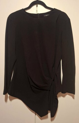 Zara Top Negro Asimétrico Crepé