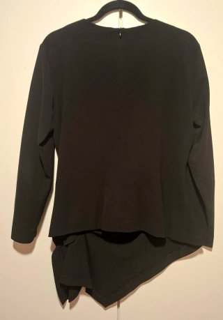 Zara Top Negro Asimétrico Crepé