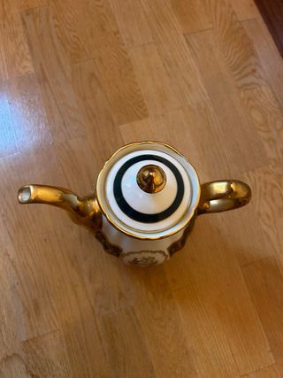 Cafetera/Tetera Porcelana Clásica Dorada