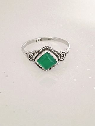 Anillo Plata 925 Aventurina Verde