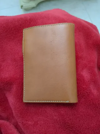 Cartera Piel Ubrique Marrón claro cosida a mano