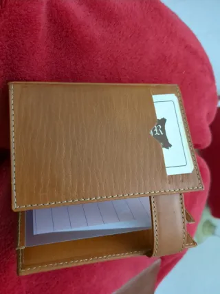 Cartera Piel Ubrique Marrón claro cosida a mano