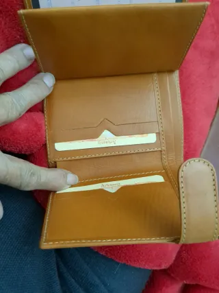 Cartera Piel Ubrique Marrón claro cosida a mano