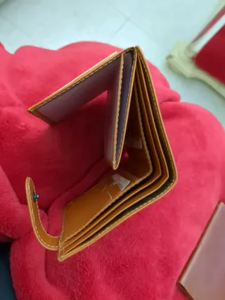 Cartera Piel Ubrique Marrón claro cosida a mano