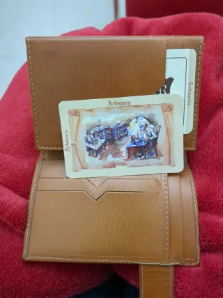 Cartera Piel Ubrique Marrón claro cosida a mano